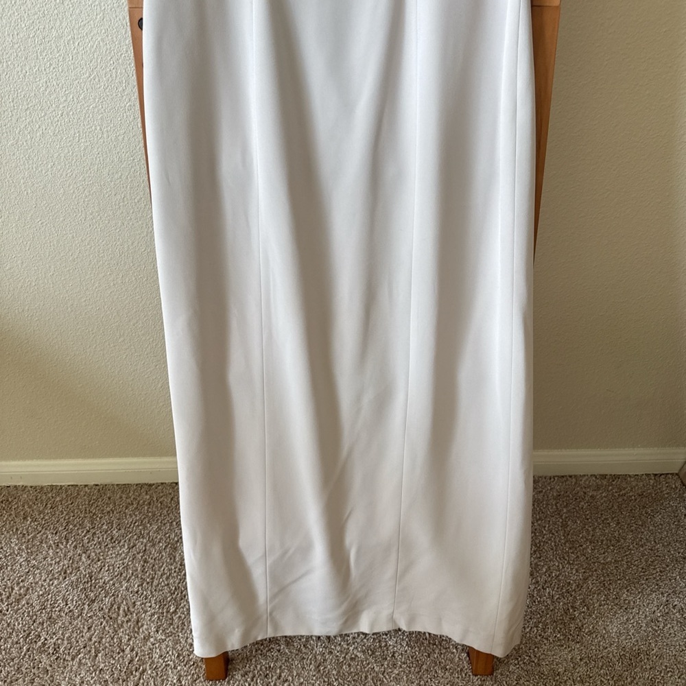 Vintage Bob Mackie, classic beige fitted maxi dress size 6 - Picture 4 of 7